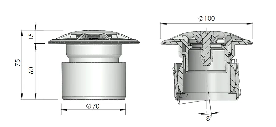 AstralPool floor return inlet with swivel joint for Pools - White — view 2 of 2