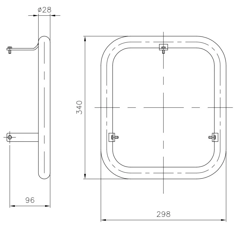 AstralPool rectangular backdraft hand grips, AISI-316L — view 2 of 2