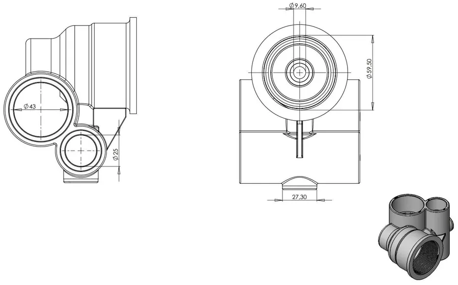 AstralPool threaded hydromassage jet for liner pool, 2" — view 2 of 2