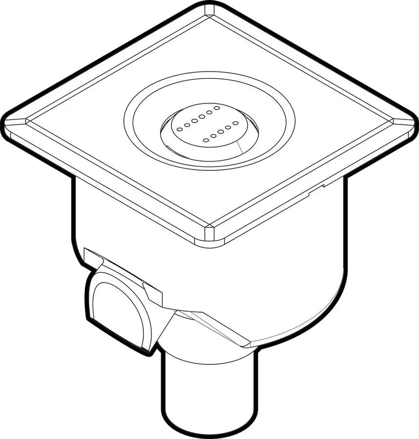Atecpool adjustable brass deck jet square face with flange — view 4 of 5