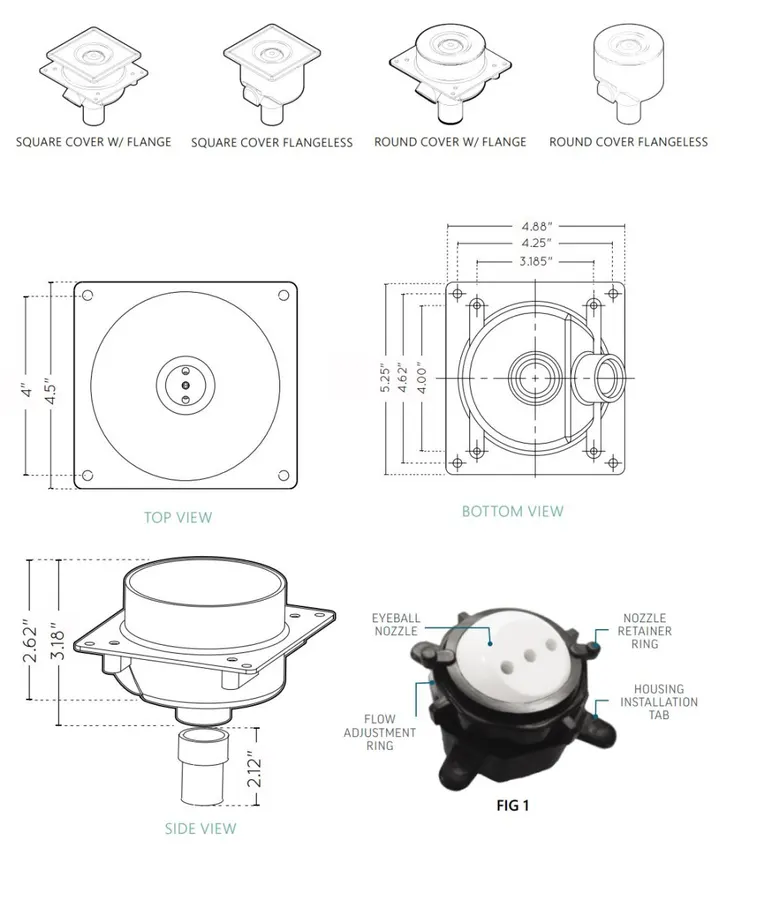 Atecpool interchangeable 5 set nozzles (black colour) — view 5 of 5
