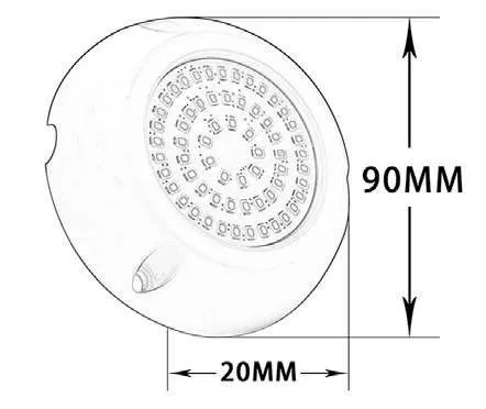 Atecpool Matrix surface mounted panel 62 LED light for swimming pool, 3000K, warm white ABS — view 2 of 3