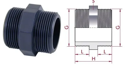 Cepex PVC-U coupling with male thread MT X MT 2” — view 2 of 3