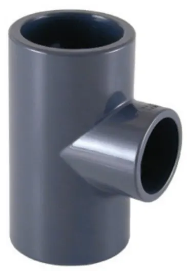 Cepex PVC-U reducing tee 90 x 75 mm — view 2 of 3