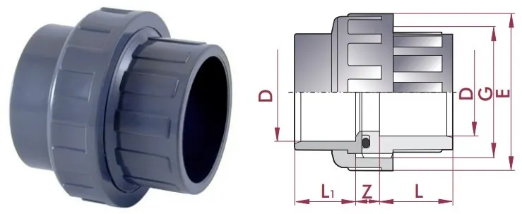 Cepex PVC-U union 110 mm — view 2 of 3