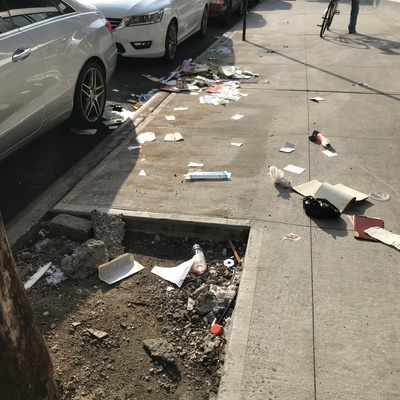 Trash near 1 East 117th Street, New York