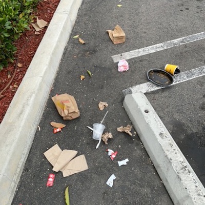 Trash near McDonald's, 156th Street, Lawndale, Los Angeles County, California, 90260, United States