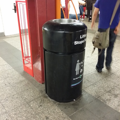 trash in subway 34th station