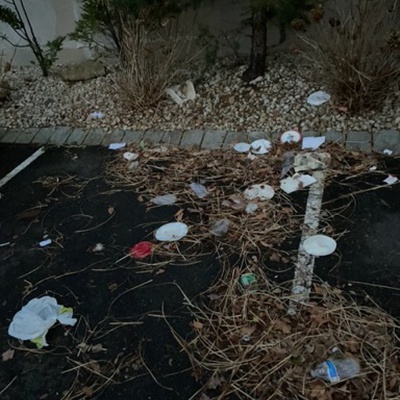 Trash near Belmar Presbyterian Church, 600, 9th Avenue, Belmar, Monmouth County, New Jersey, 07719, United States