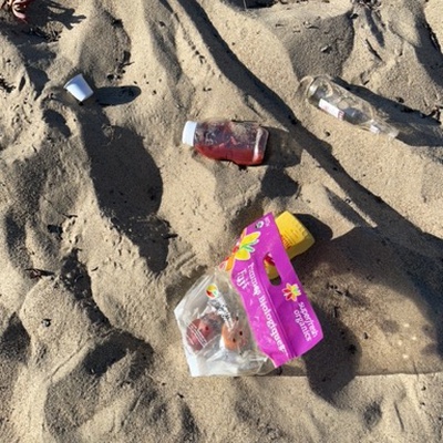 Trash near Mar Vista Drive, Sand City, Monterey County, California, 93955, United States