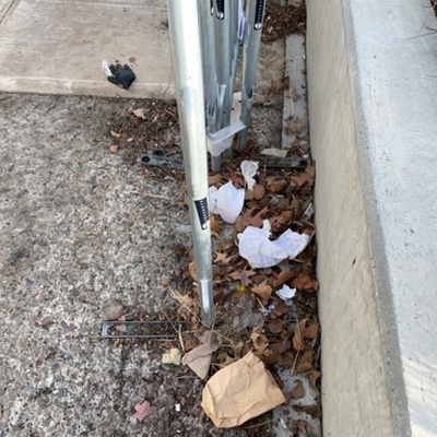 Trash near Sands Street, Brooklyn Navy Yard, Brooklyn, New York, 11251, United States