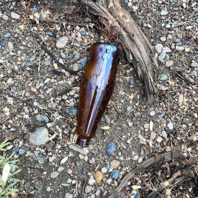 Trash near Owens Gorge Road, Mono County, California, United States