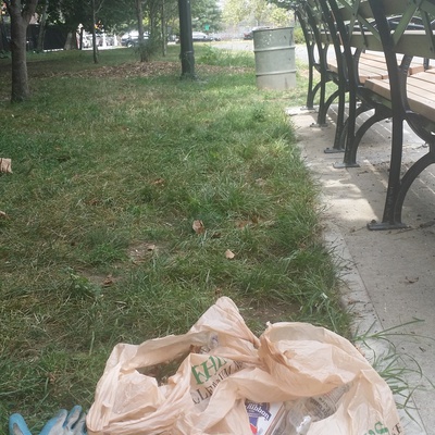 recyables and tiny litter on northside of mccaren park