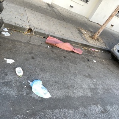 Trash near Robert F. Kennedy Community Schools, South Mariposa Avenue, Koreatown, Los Angeles, Los Angeles County, California, 90005, United States