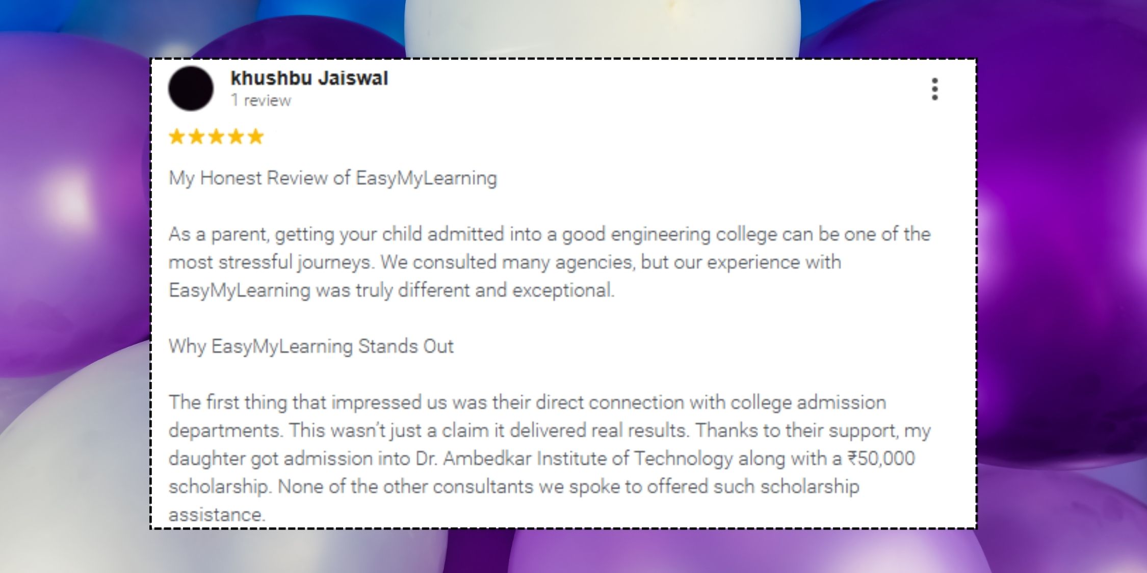 EasyMyLearning Student Review