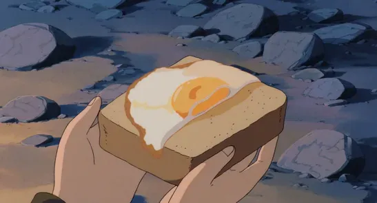 目玉焼きトースト(天空の城ラピュタ)