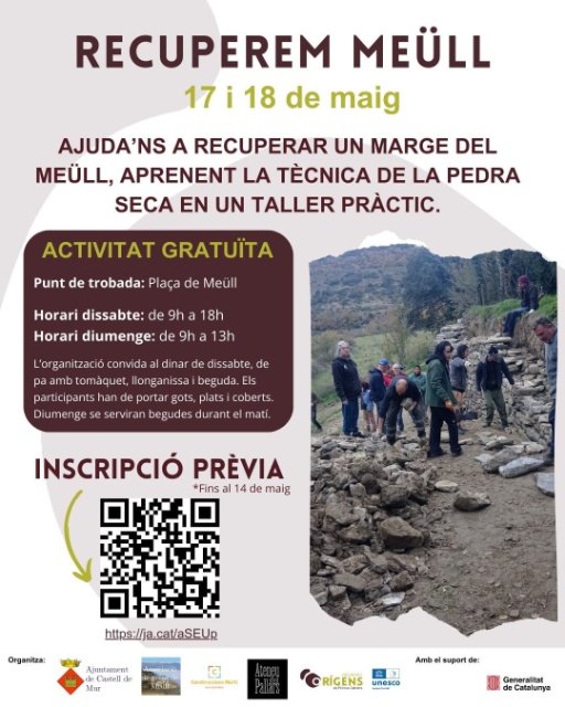 Cartell de 'Pedra seca i territori al Meüll' de Castell de Mur del 2025