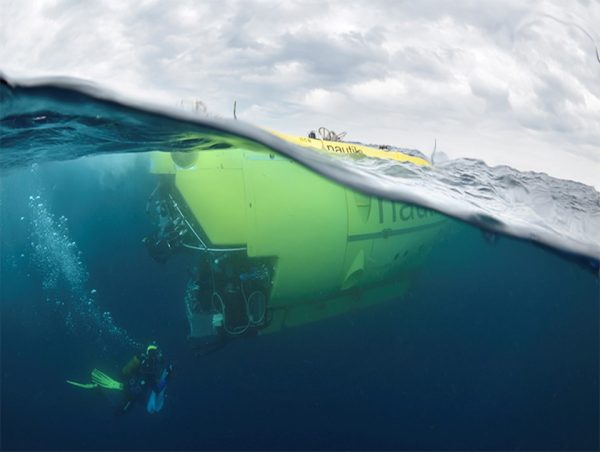 The human operated vehicle Nautile will insure the maintenance of the EMSO-Azores observatory during the Momarsat 2021 cruise. Copyright Ifremer.