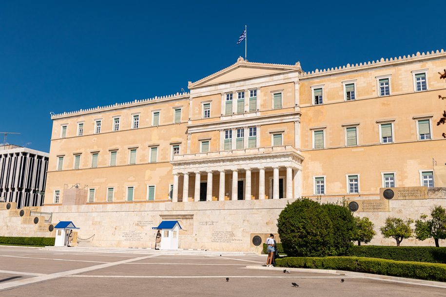 Φωτογραφία της πλατείας Συντάγματος με ντρόουν