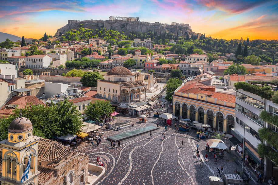 Monastiraki Square and Acropolis view