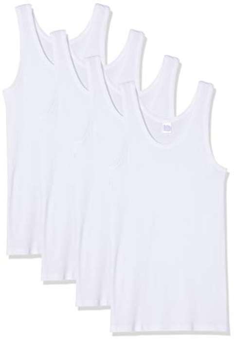  Lily Luxury Camiseta interior de algodón sin mangas para hombre,  color blanco (paquete de 6 o 12 piezas), Blanco, S : Ropa, Zapatos y Joyería