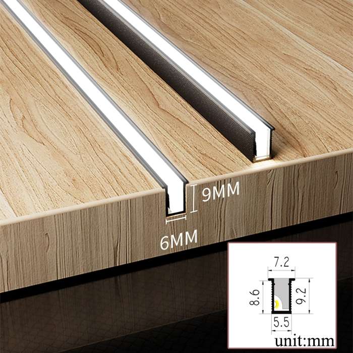 Barra de luz Led para armario de cocina, difusor de canal de tiras LED,  perfil de aluminio, estantería, estante de capa, iluminación oculta, CC de  12V