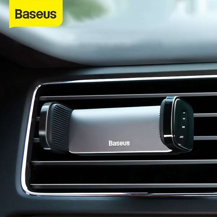 Baseus-Soporte de teléfono móvil para coche, montaje de rejilla de  ventilación automática, para iPhone 12,