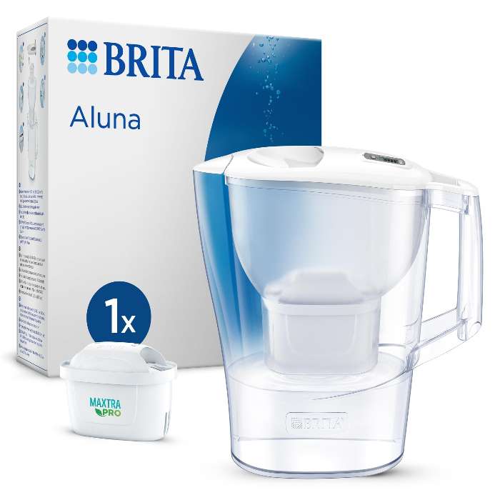 Brita Wave - Jarra de agua de 10 tazas y 2 filtros avanzados transparentes