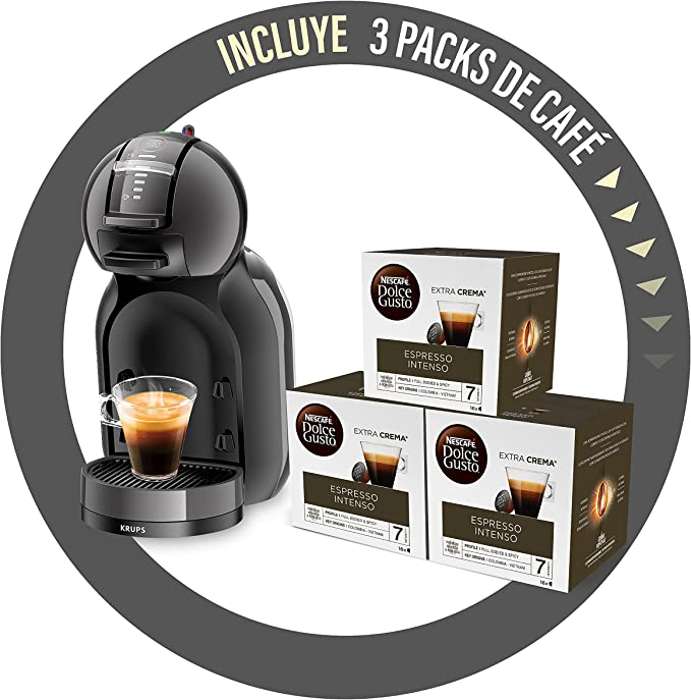 Pack Krups Nescafé Dolce Gusto Piccolo XS Roja + 3 Packs de Café Espresso  Intenso