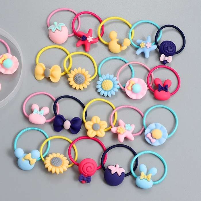 Pack de 3 gomas para el pelo con estrellas a juego para niña