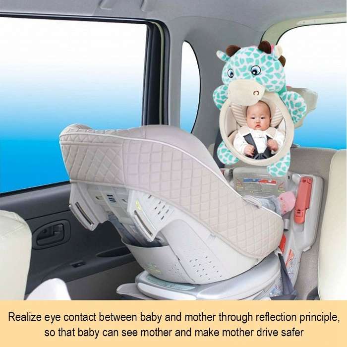 Espejo de coche para bebé con luz nocturna, espejo de asiento trasero de  seguridad para bebé recién nacido, visión amplia y transparente ajustable  en