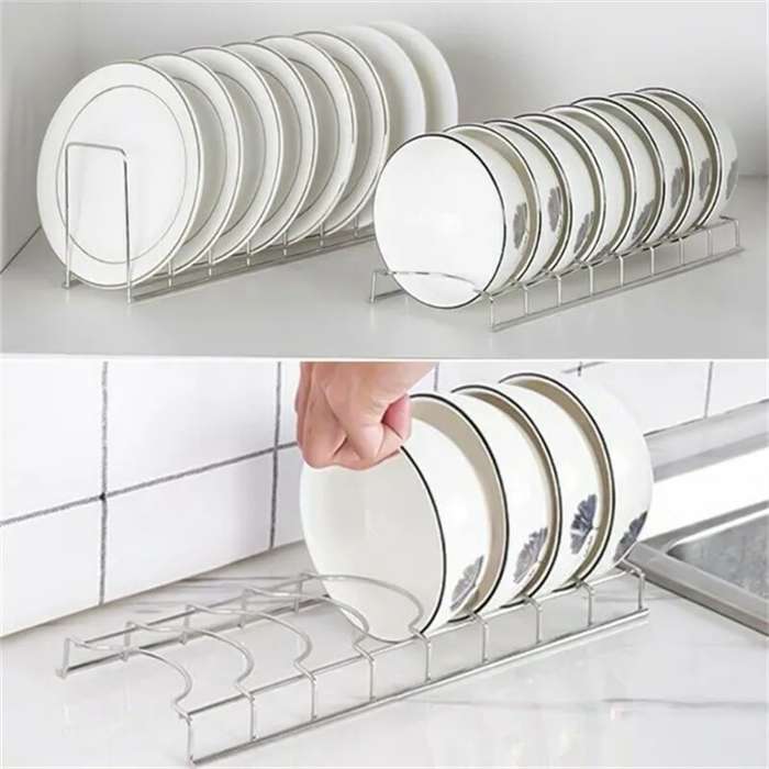 Estante para platos de acero inoxidable, organizador de cocina, estantes de  drenaje para el hogar, soporte