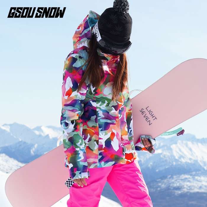 GsouSnow-Chaqueta de Snowboard para mujer, mono de Color sólido, impermeable, transpirable, pantalones calientes, traje
