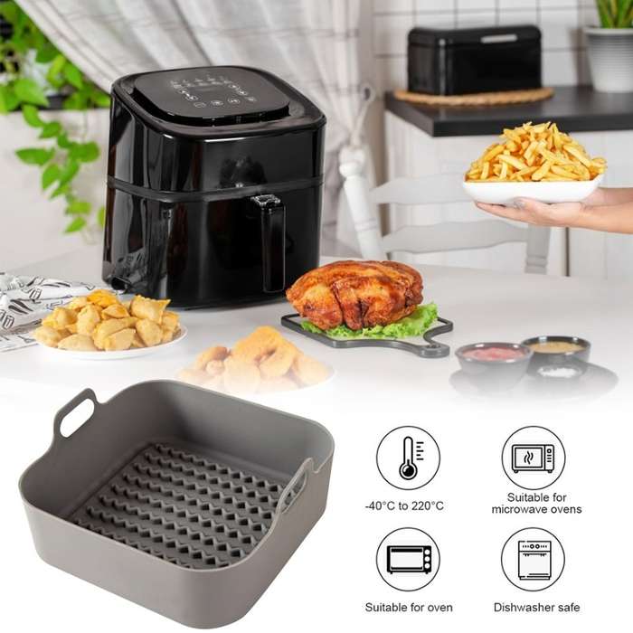 Cesta Silicona Freidora Air Fryer Protector Antiadherente Reutilizable