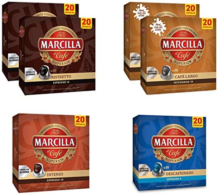 Pack 6 paquetes Marcilla Nespresso 120 cápsulas