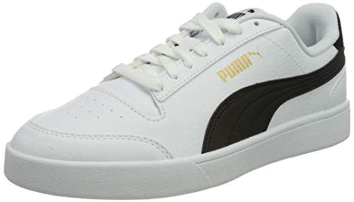 PUMA Tenis de baraja unisex para niños, Puma Blanco/Puma Black-gold