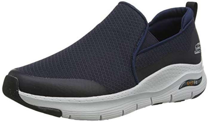 Producto débiles Monica Skechers Arch Fit, Zapatillas sin Cordones para Hombre, Azul (Navy  Mesh/Synthetic/Trim Nvy), 43 EU