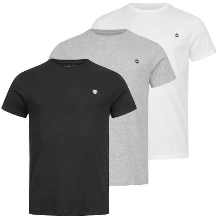 paso repollo Mareo Timberland Basic Crew Slim Hombre Camiseta Pack de 3