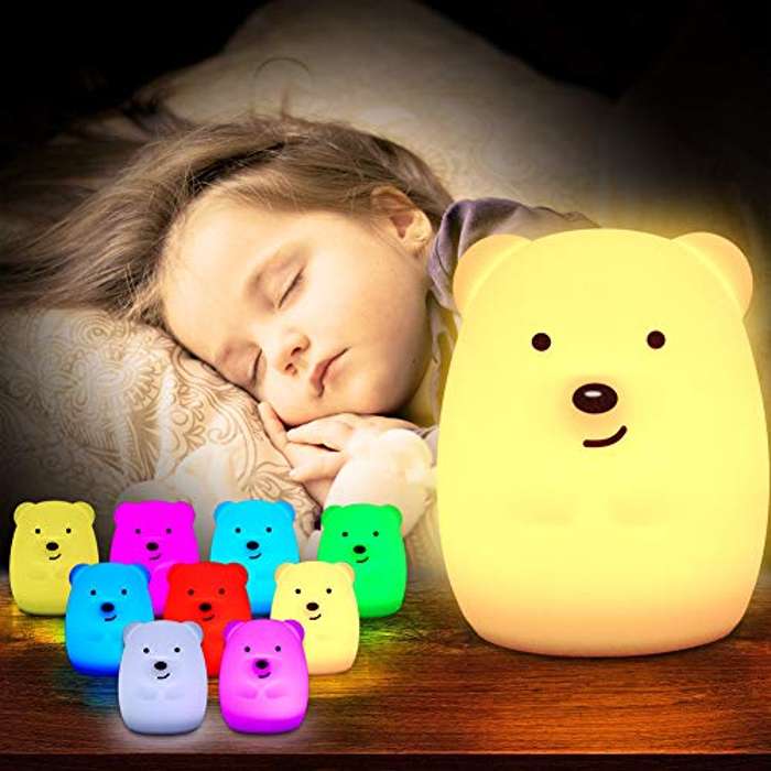 Luz Nocturna Infantil, Luz Nocturna Bebé Recargable USB, Lámpara