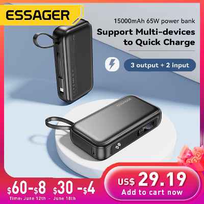  Batería externa de 65 W para portátiles con USB-C