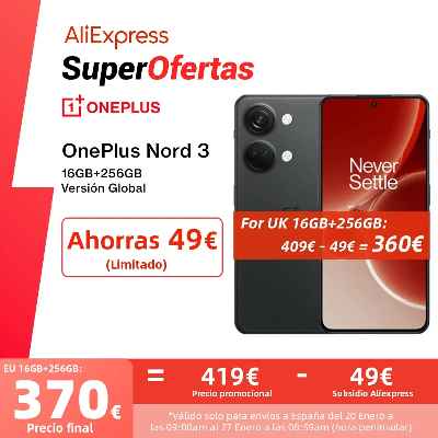 Oferta: OnePlus Nord 3 5G por 359 euros en AliExpress Vuelta al