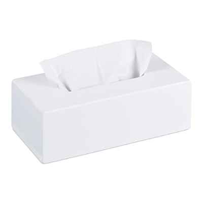 Relaxdays Caja para Pañuelos con Tapa Bambú, Dispensador Toallas