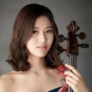 Female cellist posing