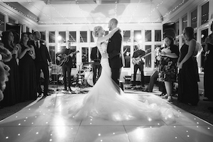 Wedding band performs first dance