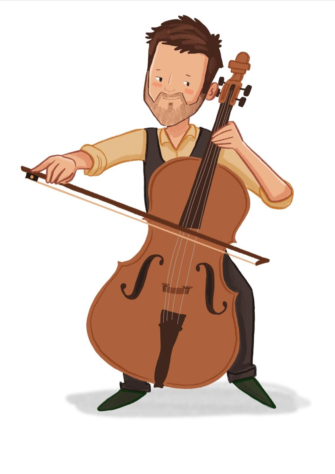 cellist clipart sun