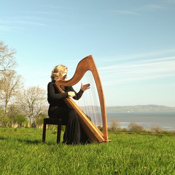 Hire Lucia McGinnis Celtic harpist with Encore