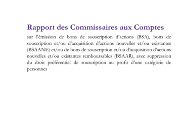AGE 2016 - Rapport des commissaires aux comptes sur la 5ème résolution