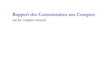 Rapport des commissaires aux comptes sur les comptes annuels – comptes annuels 2015