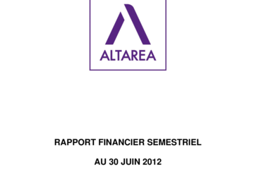 Rapport financier semestriel 2012
