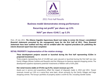 2011 half-year results (business review & press release)